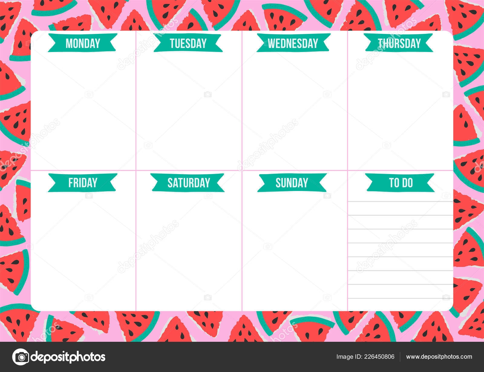 Printable Cute Weekly Planner Template Free Templates Printable