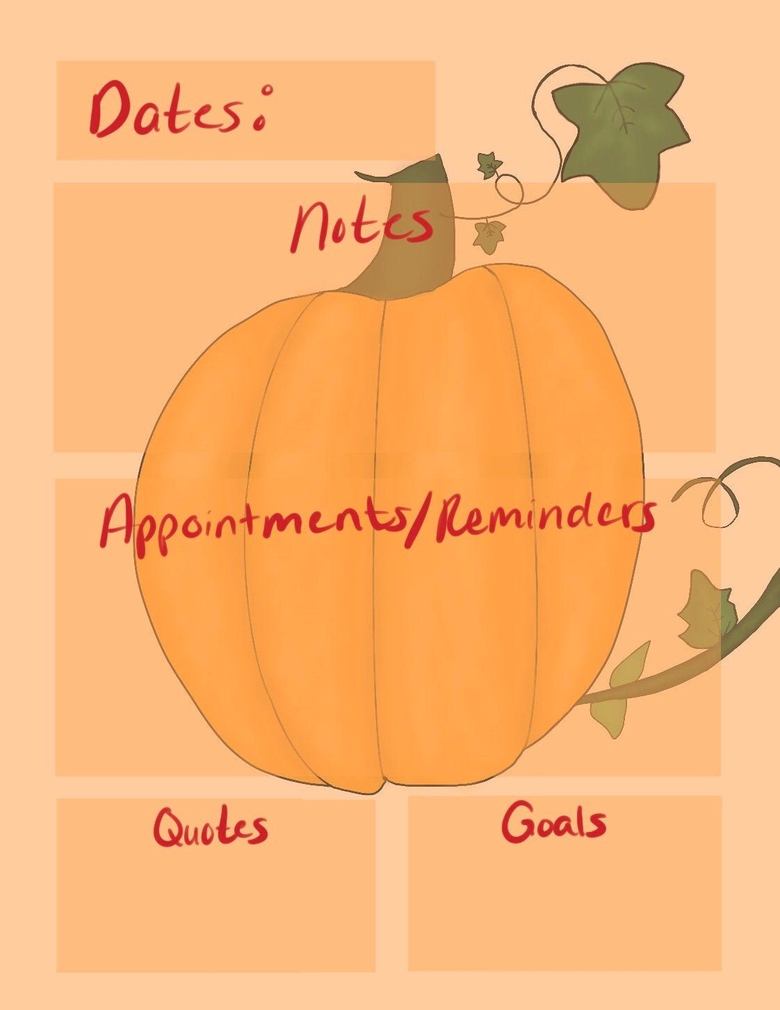 Printable Daily Planner Pages W Pumpkin Background Etsy Daily Printable Daily Planner Pages W Pumpkin Background Etsy Daily