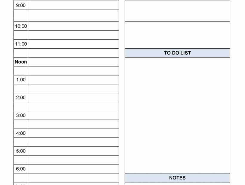 Printable Daily Planner Template Allows You To Manage Your Whole Day