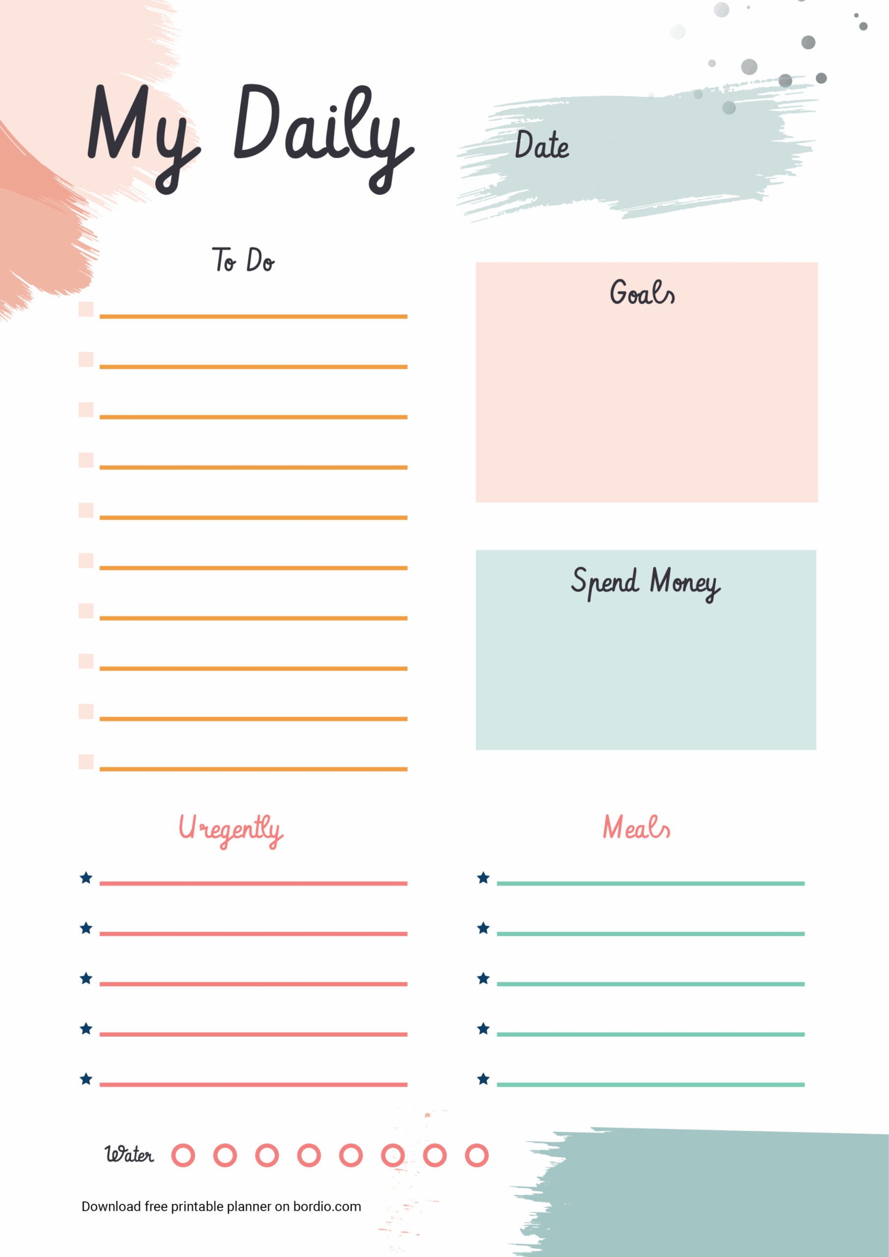 Printable Daily Planner Template Bordio