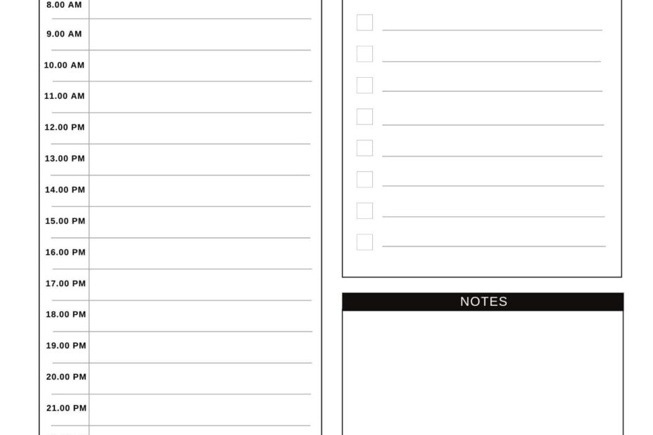 Printable Daily Planner Template Calendarkart