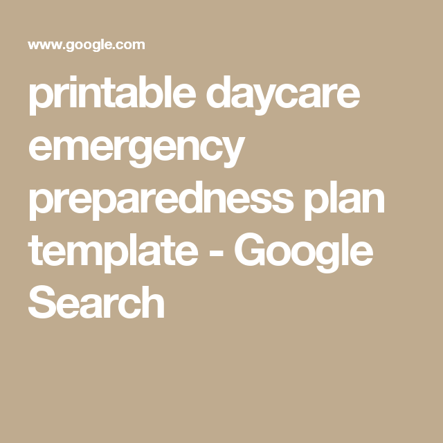 Printable Daycare Emergency Preparedness Plan Template Templates Hexagon
