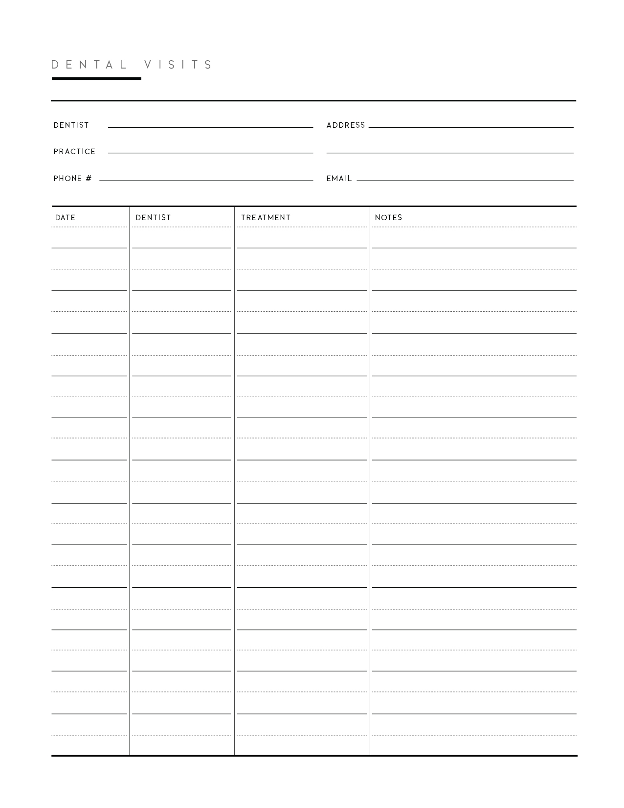 Printable Dental Treatment Plan Template Pdf Printable Form 