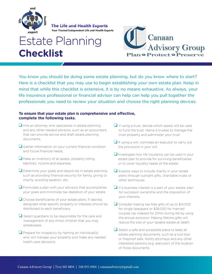 Printable Estate Planning Checklist Pdf