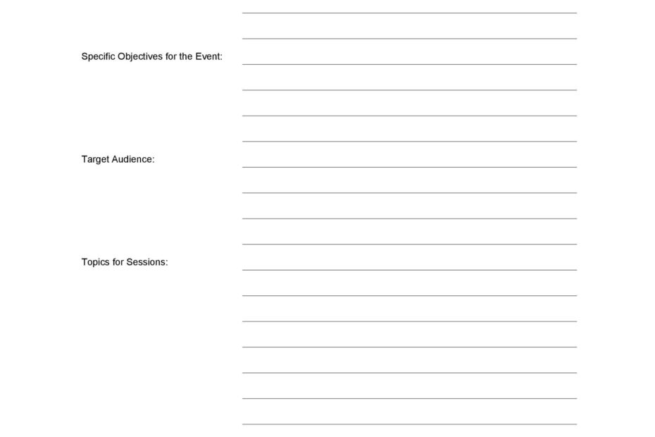 Printable Event Planning Template Printable Forms Free Online