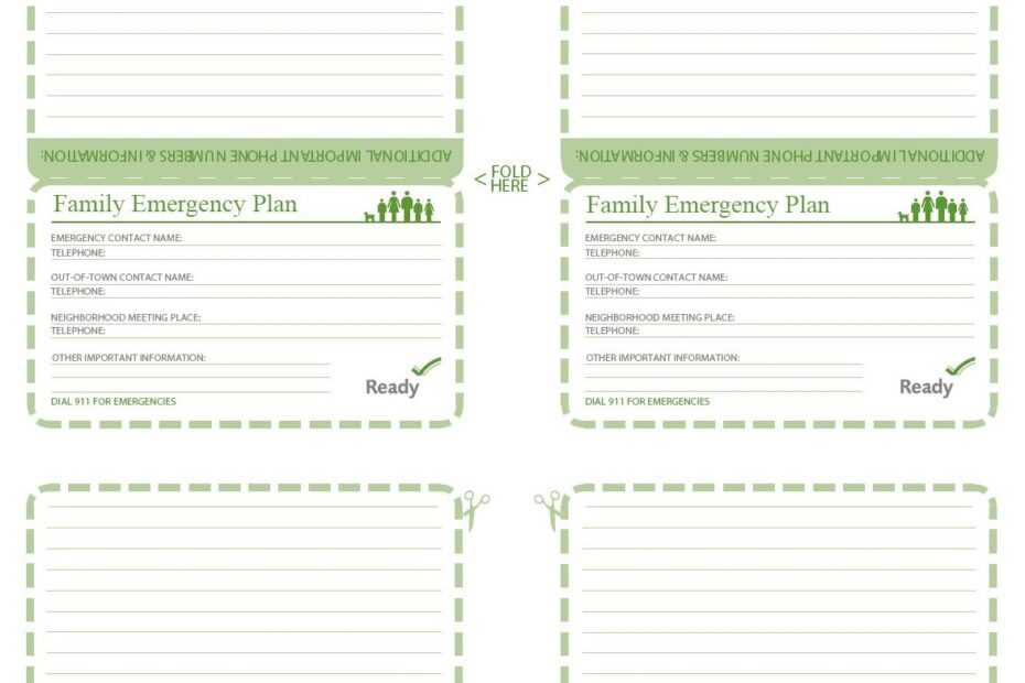 Printable Family Emergency Plan