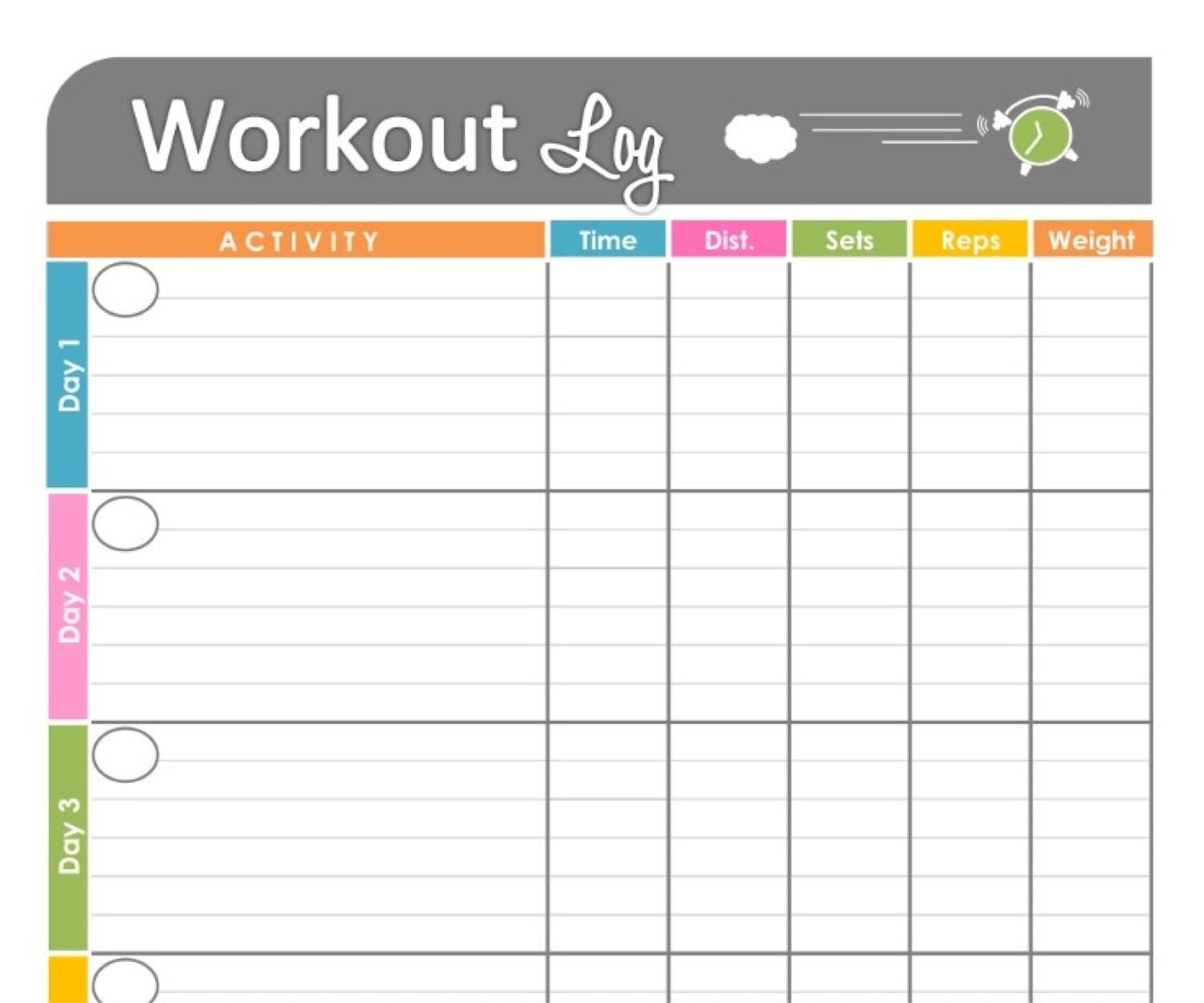 Printable Fitness Plan