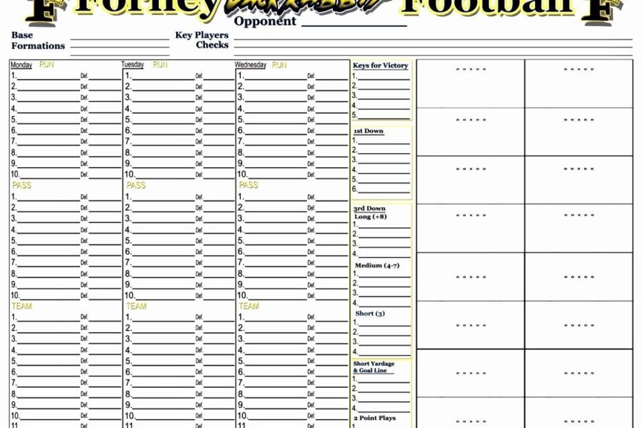 Printable Football Practice Plan Template Printables Template Free