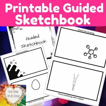Printable Guided Sketchbook Art Sub Plans Art Bell Work Drawing Warm Ups