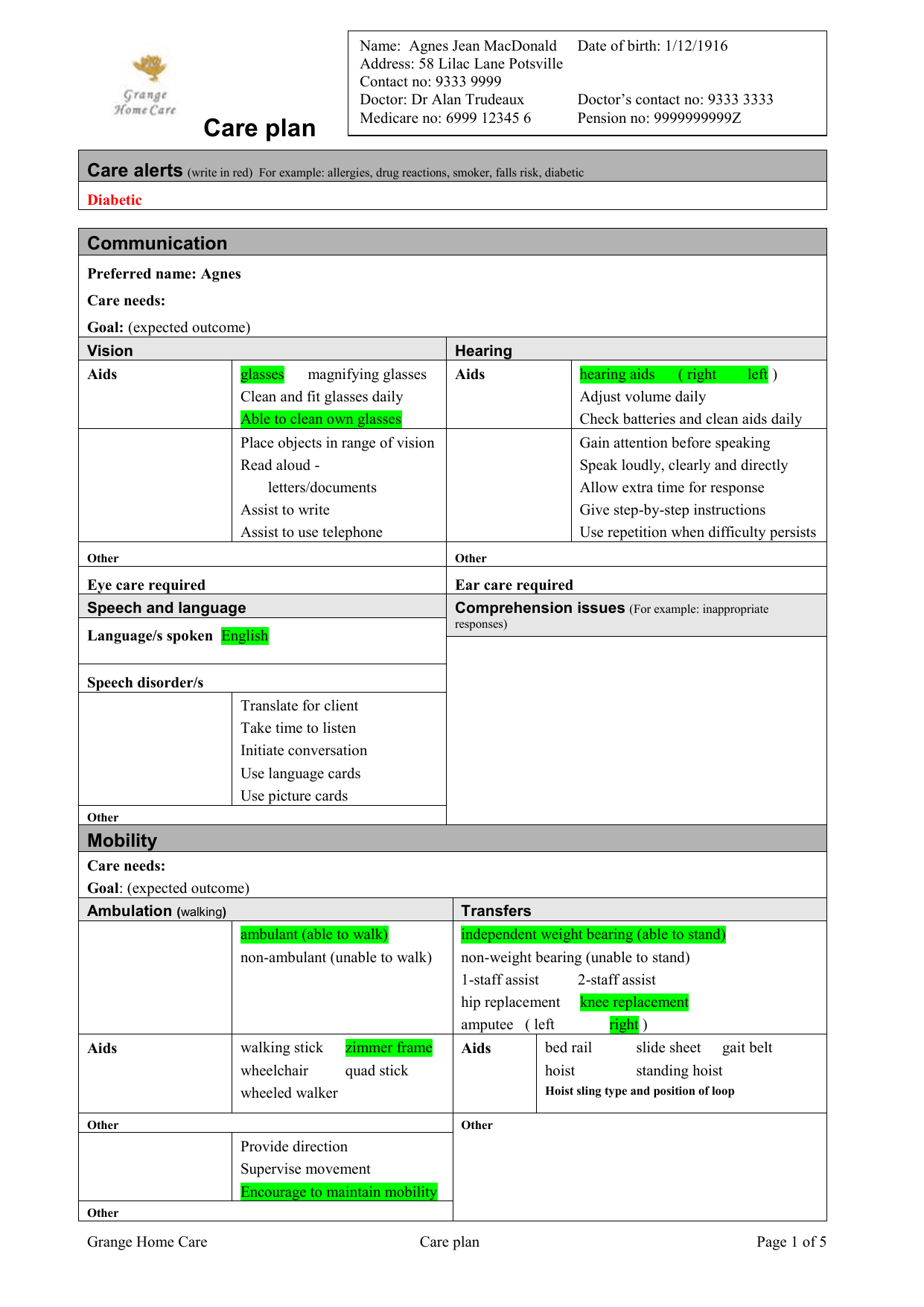 Printable Home Health Aide Care Plan Template Printable And Enjoyable 
