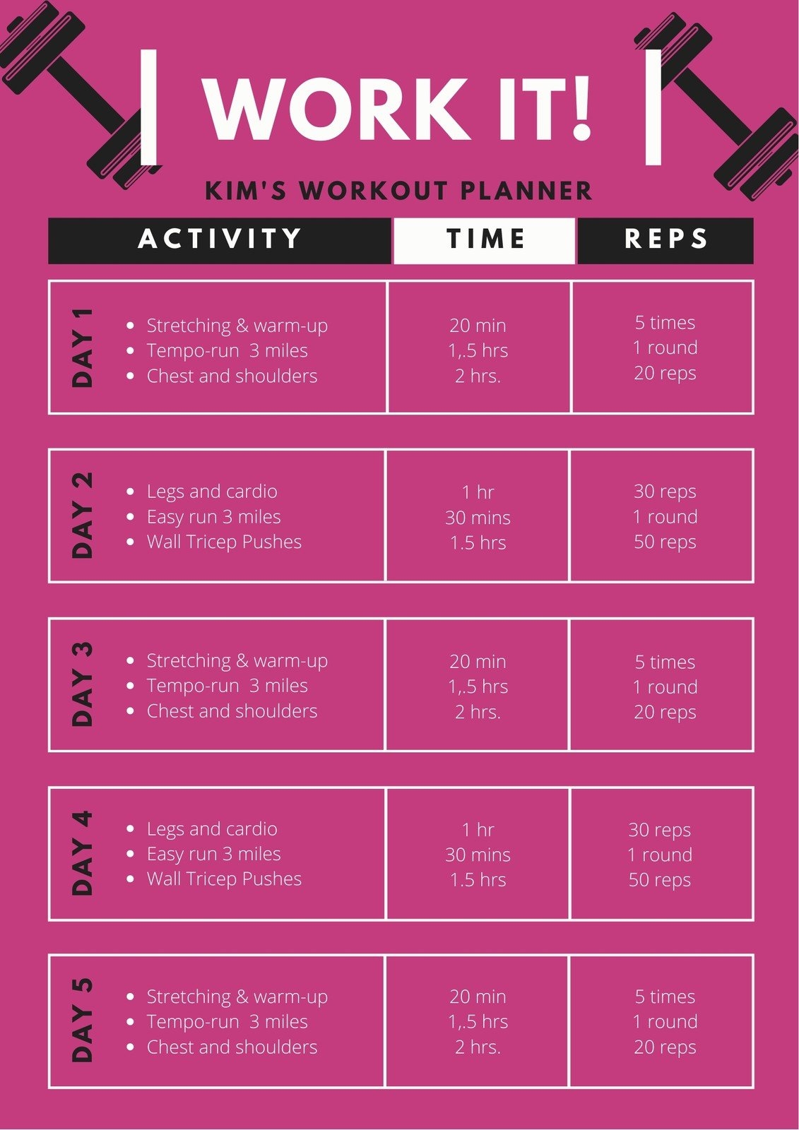 Printable Home Workout Plan Get Fit At Home With Ease 