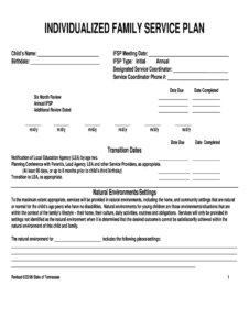 Printable Individual Service Plan Template Fillable Form 2025