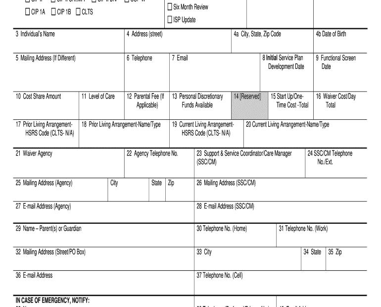 Printable Individual Service Plan Template Fillable Form 2025