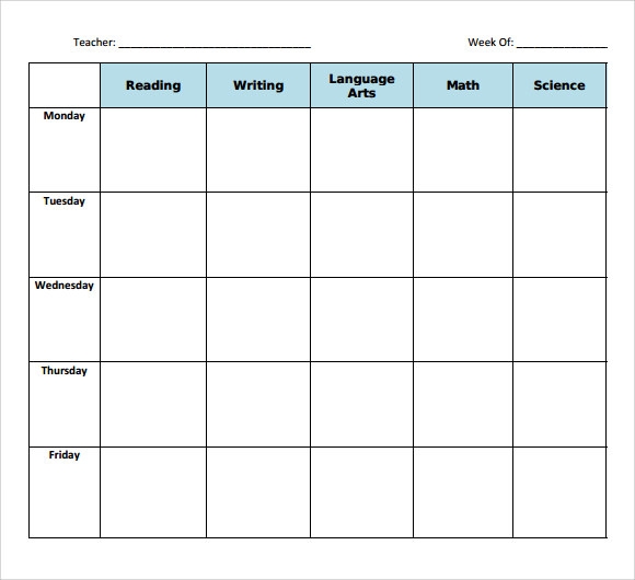 Printable Lesson Plan Book Pages