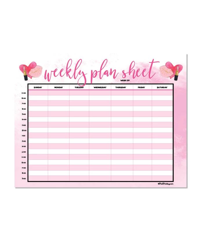 Printable Mary Kay Weekly Plan Sheet Printable Word Searches