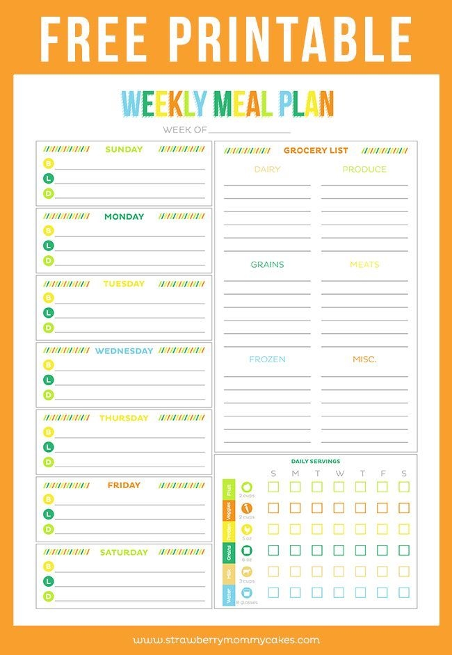 Printable Meal Plan Sheets Polylity