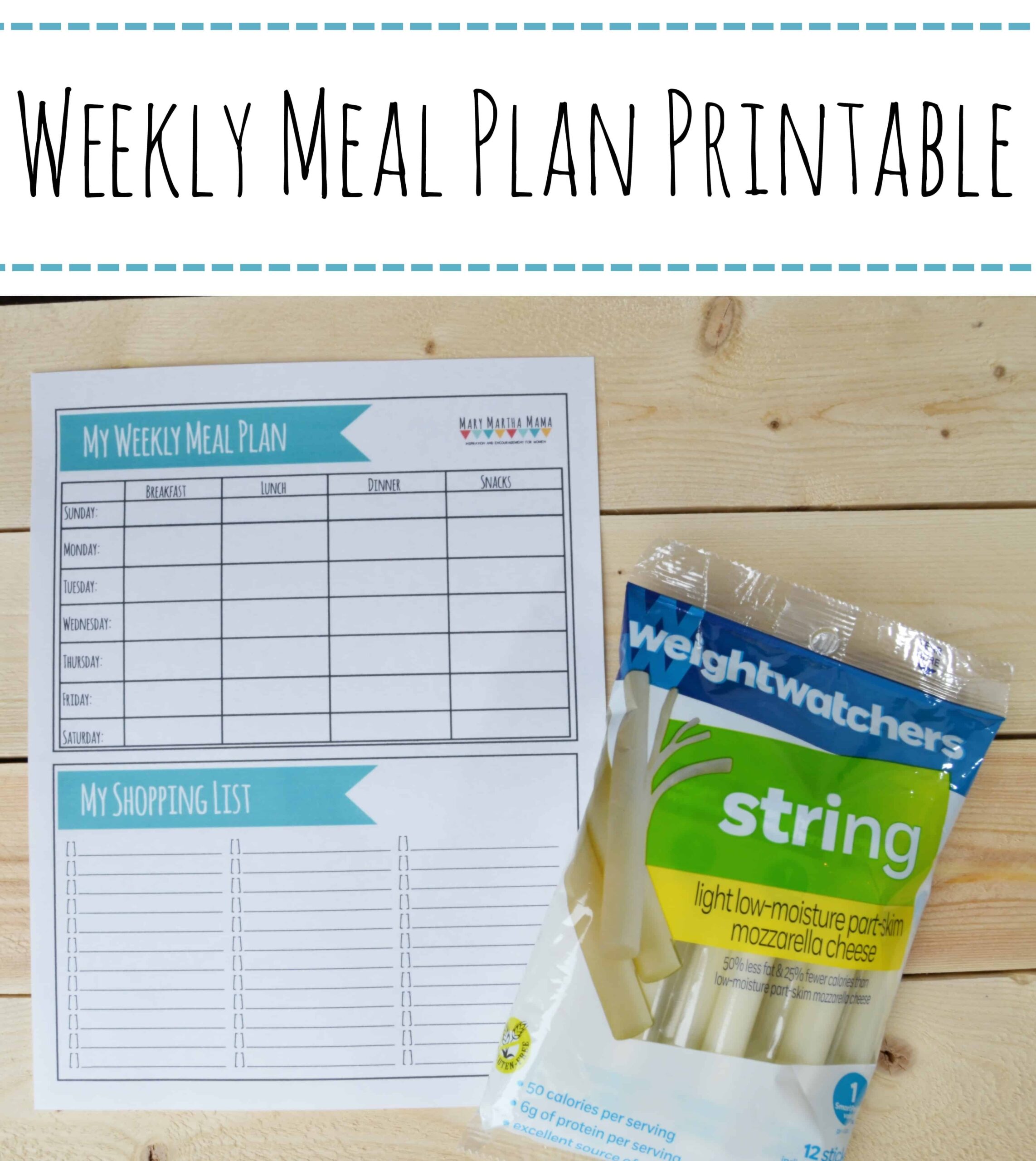 Printable Meal Plan Worksheet Mary Martha Mama
