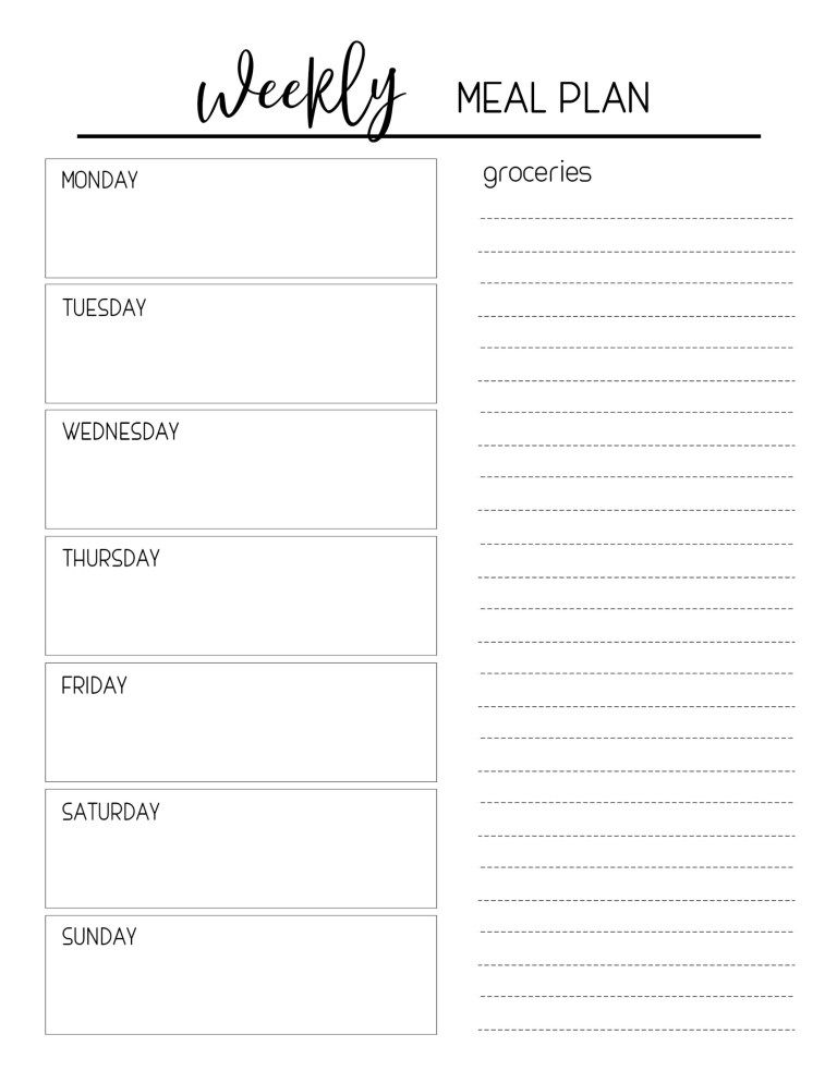 Printable Meal Planning Template Artofit