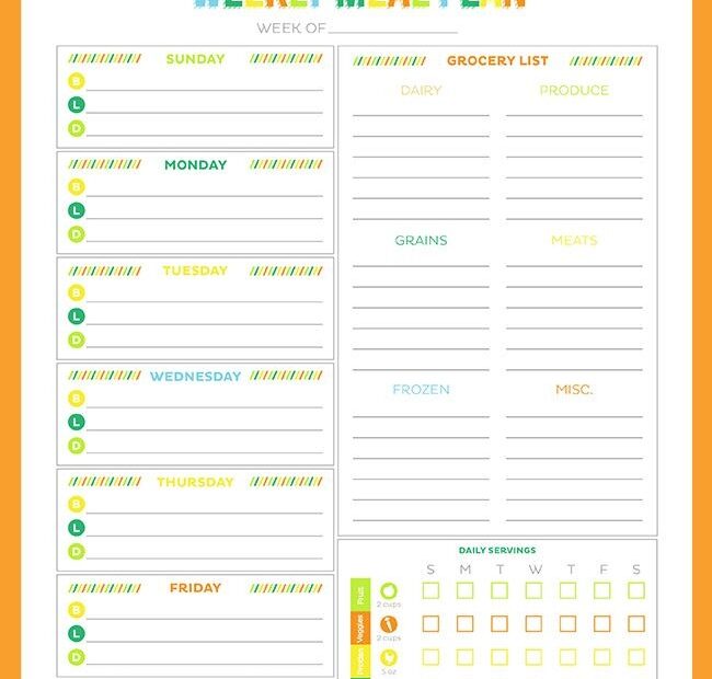 Printable Menu Planning Template Free Printable Weekly Meal Planner