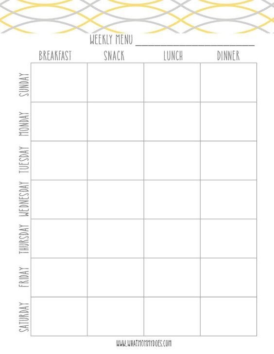 Printable Menu Planning Template Free Printable Weekly Meal Planning 