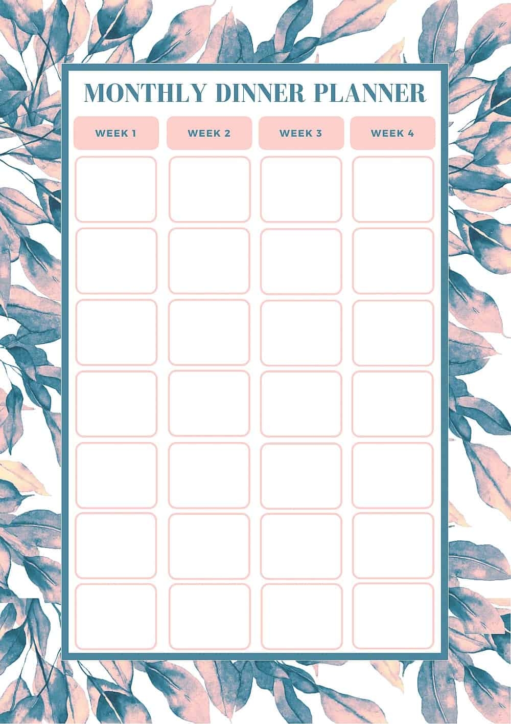 Printable Monthly Meal Plan Template Free Printable T Vrogue co