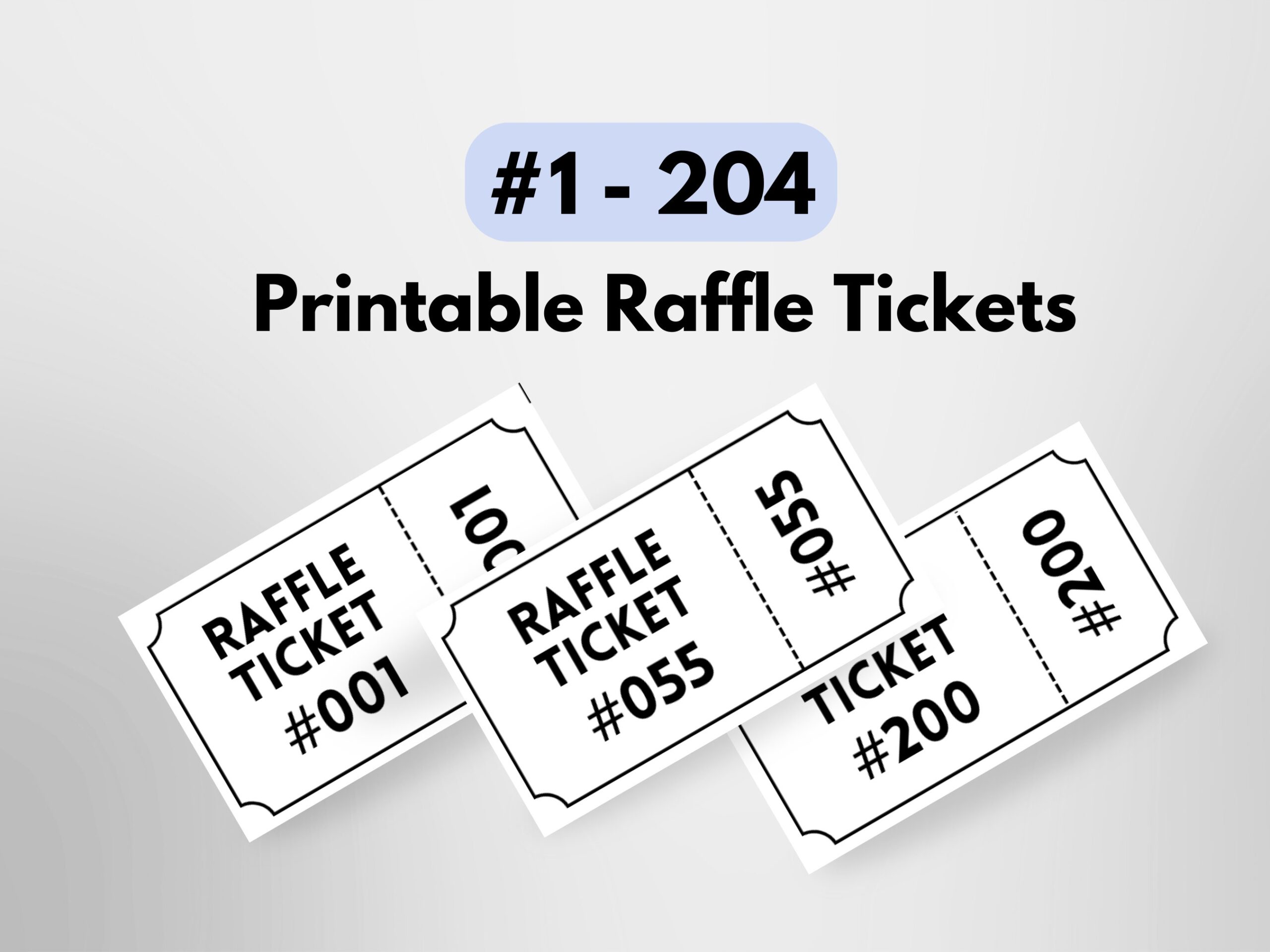 Printable Numbered Raffle Ticket Enter To Win Tickets With Numbers 