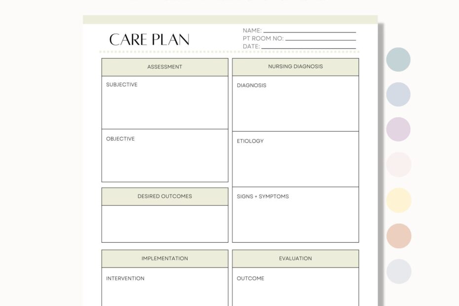 Printable Nursing Care Plan Nursing Care Plan Template Etsy Jethro Jeff