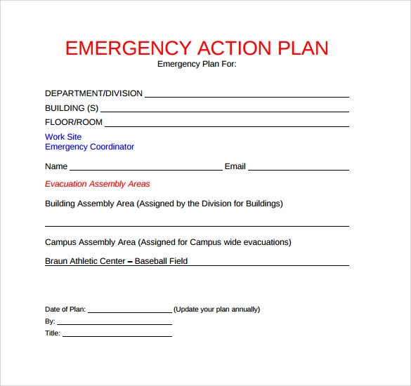 Printable Osha Emergency Action Plan Template Printable Templates Free