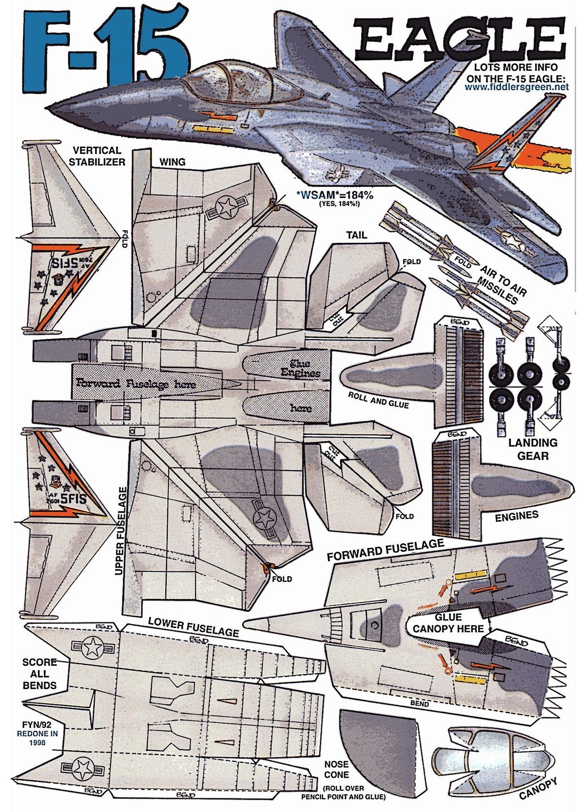 Printable Paper Plane Model Template