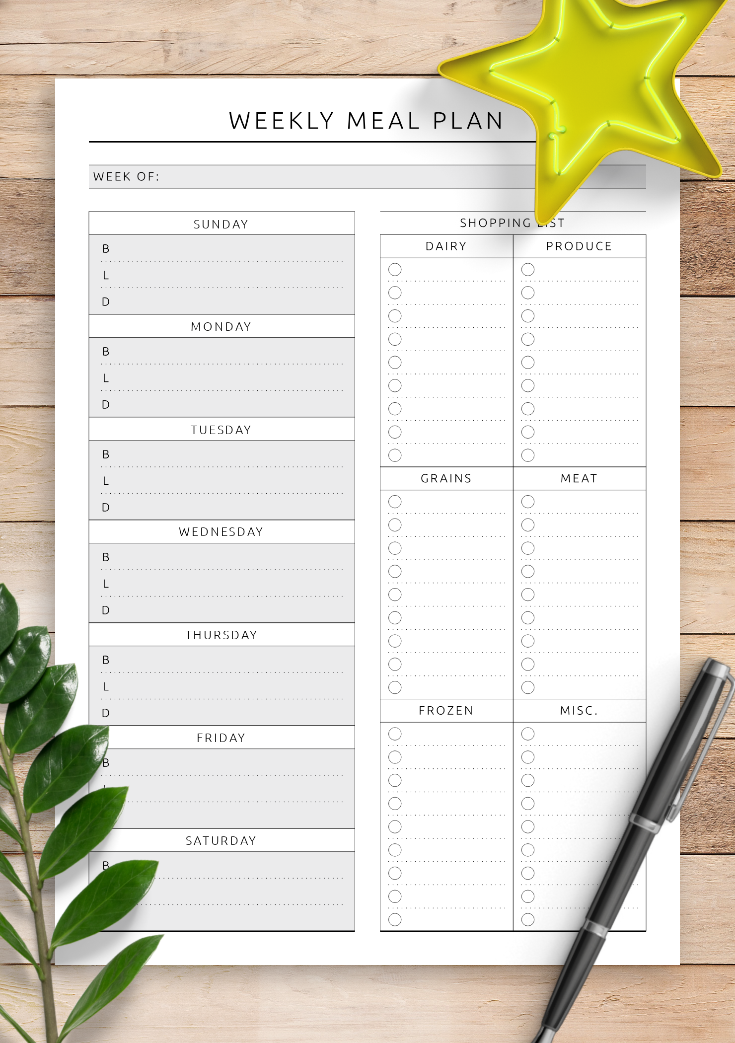 Printable Pdf Meal Planner Mysocialserg