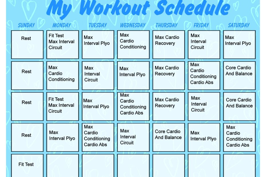 Printable Power 90 Workout Schedule EOUA Blog