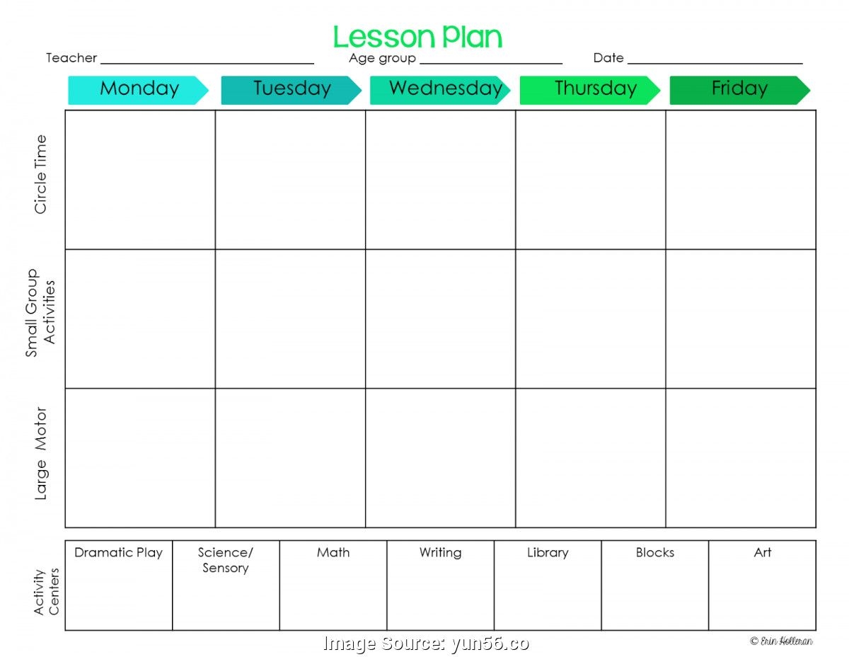 Printable Preschool Lesson Plan Forms Printable Forms Free Online