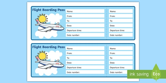 Printable Pretend Plane Tickets