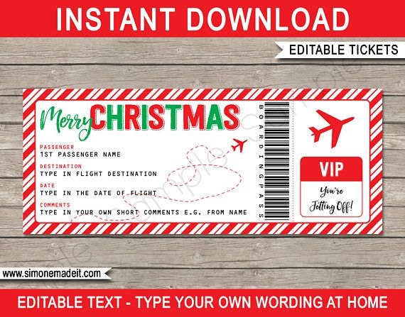 Printable Pretend Plane Tickets