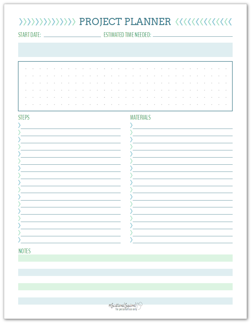 Printable Project Planning Sheets