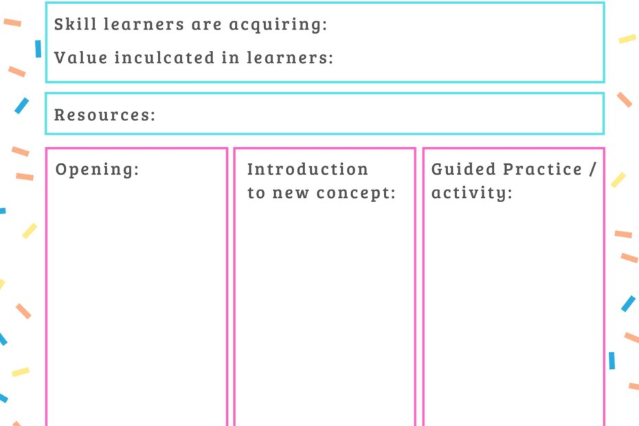 Printable Simple Lesson Plan Template Printable Templates