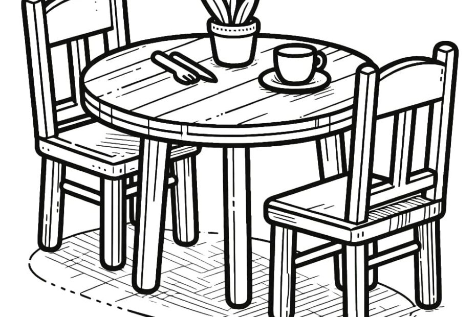 Printable Table And Chairs Coloring Page Download Print Or Color