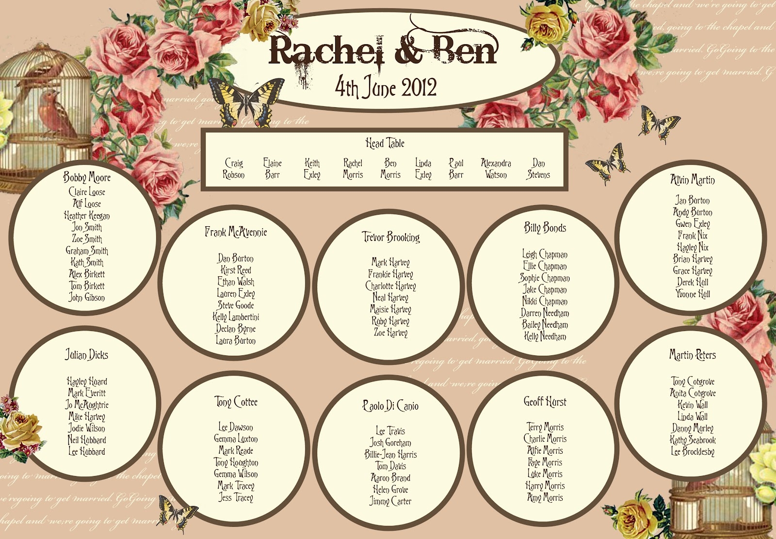 Printable Table Plan Template Printable Table Plan Template