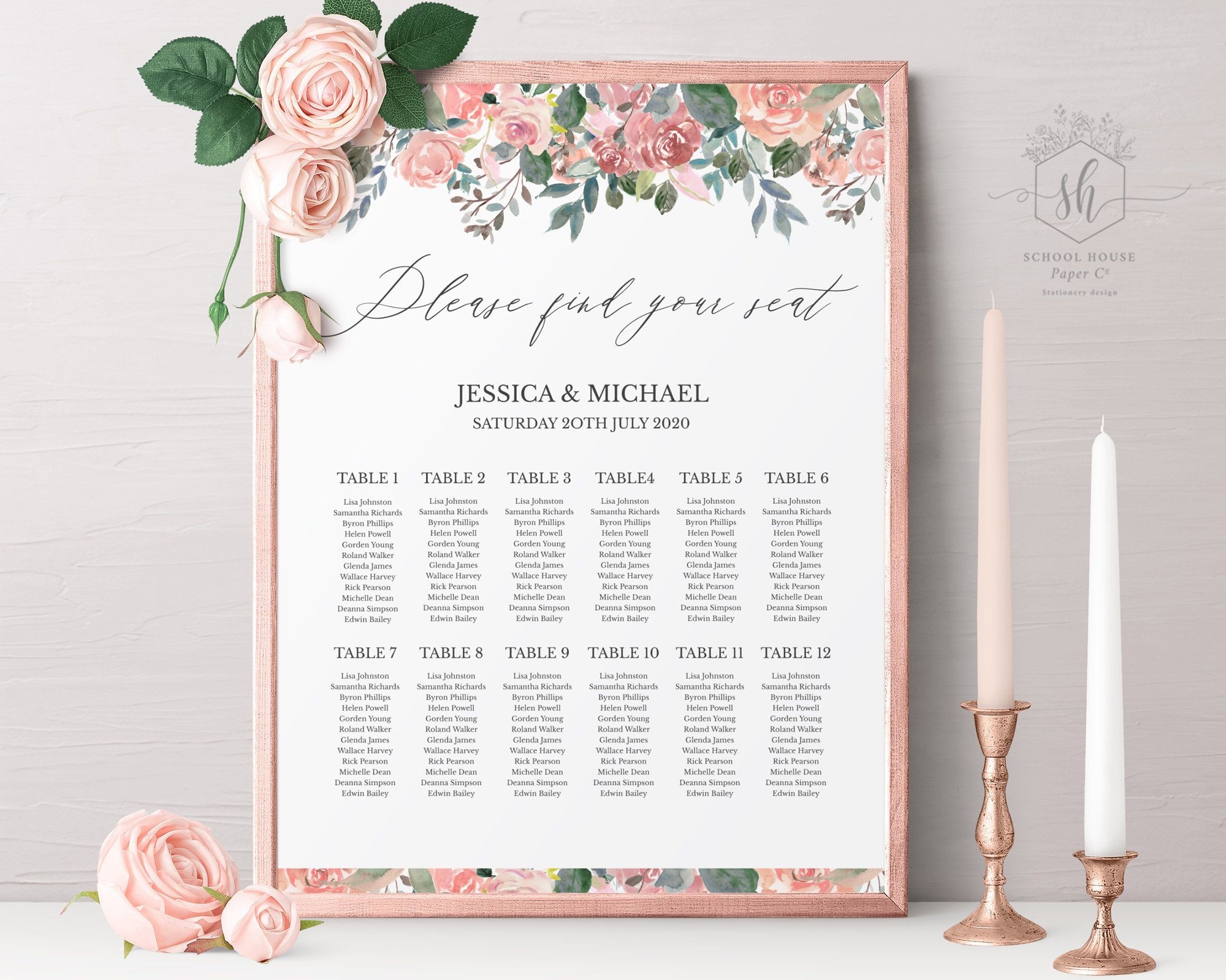 Printable Table Plan Template Printable Table Plan Template
