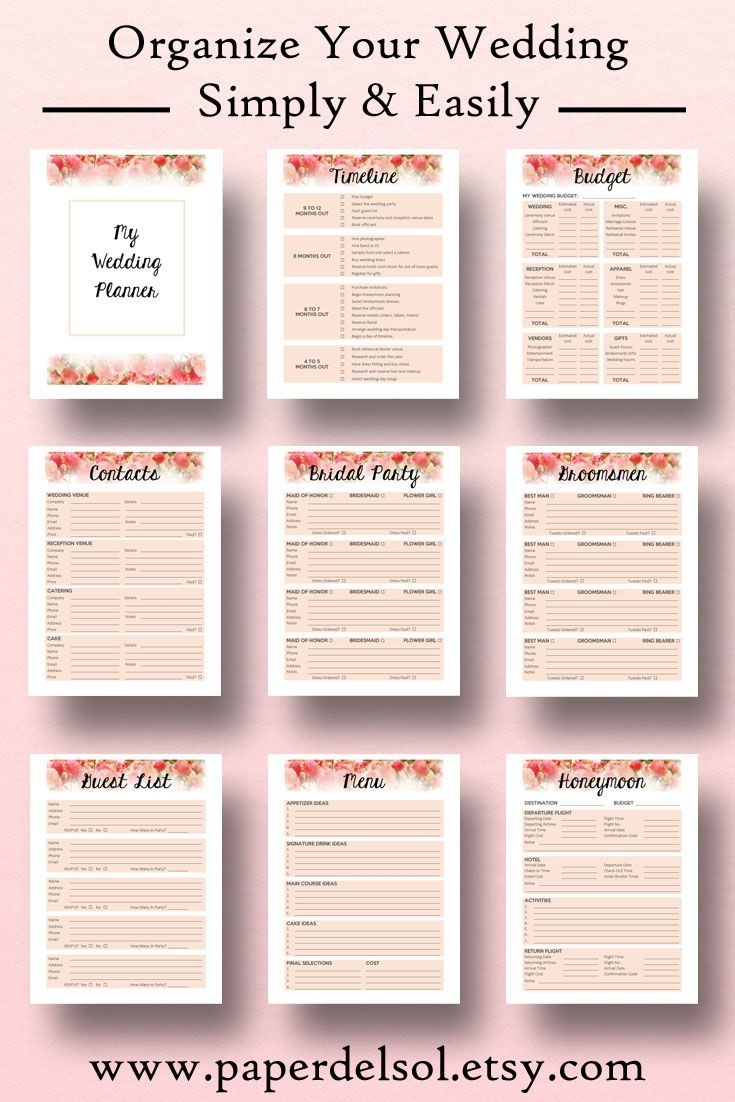 Printable Wedding Planning Book Shop Fresh