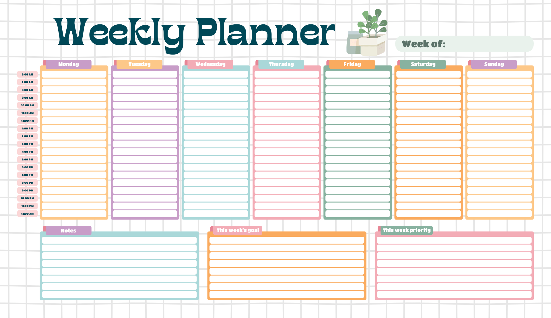 Printable Weekly Hourly Planner Printable Calendars AT A GLANCE