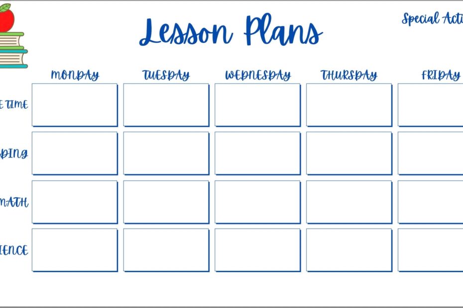 Printable Weekly Lesson Plan Template Preschool Printables Template Free