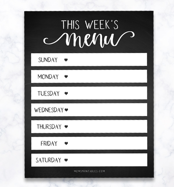 Printable Weekly Meal Planner Mom 39 s Printables