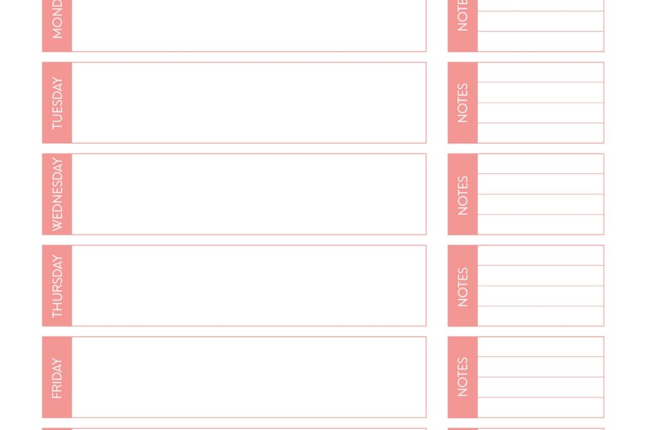 Printable Weekly Meal Planner Template Onesaki