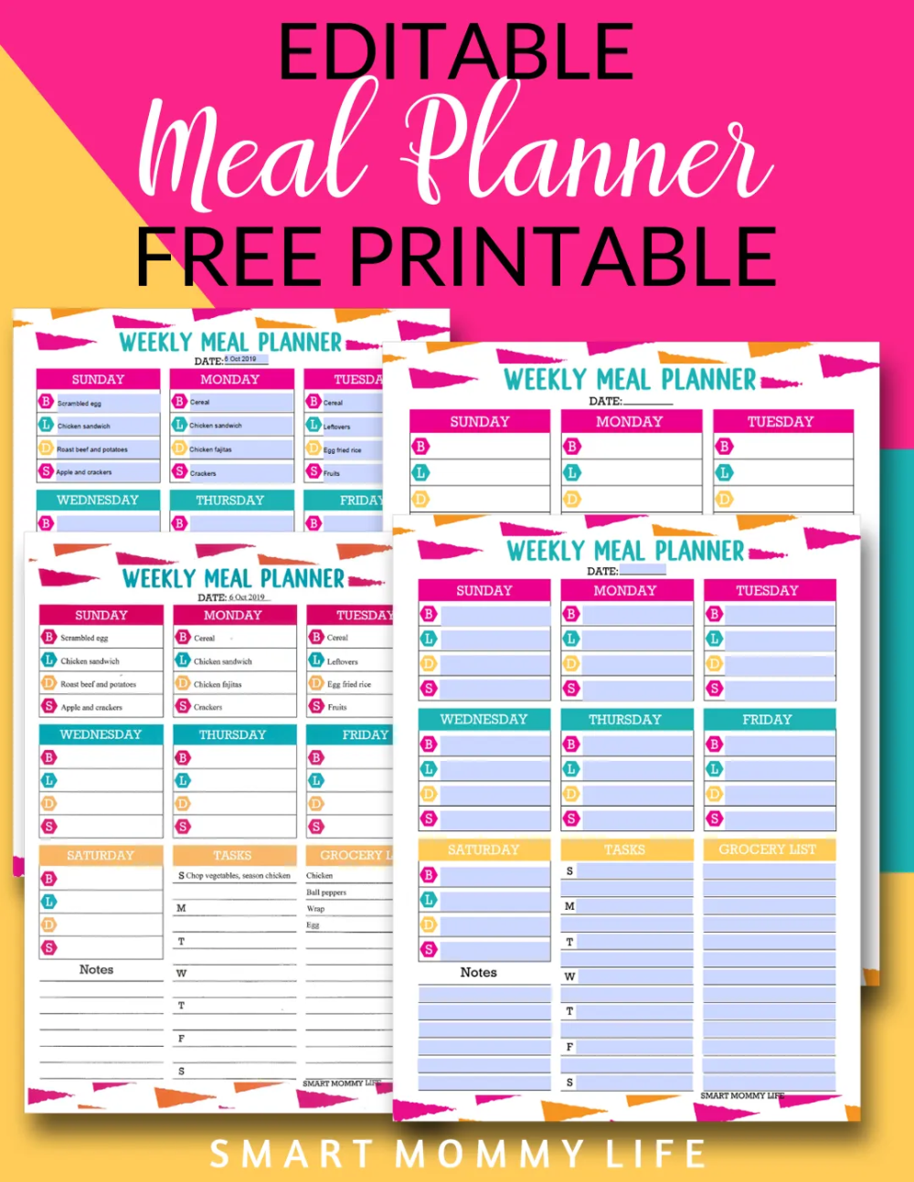 Printable Weekly Meal Planner Template Onthegoloki