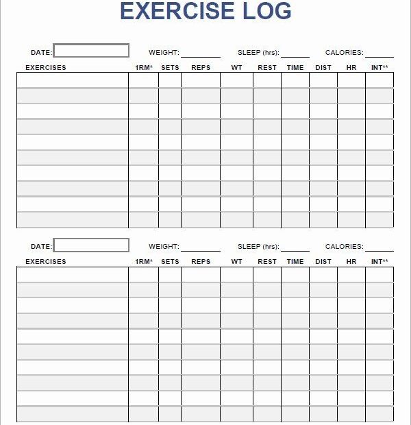 Printable Workout Planner Template
