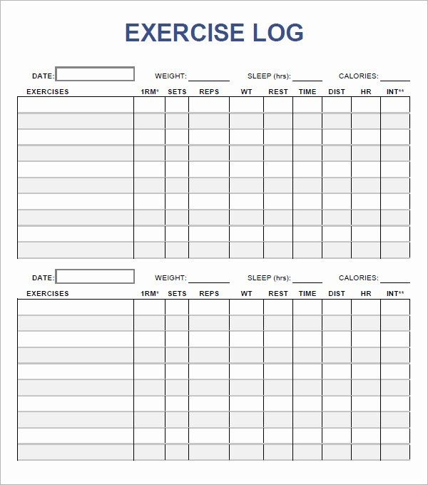 Printable Workout Planner Template