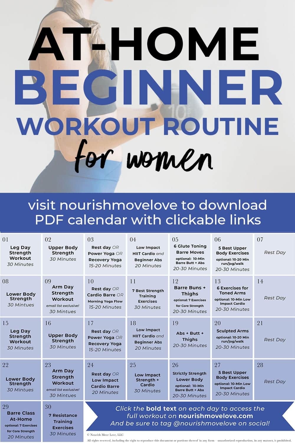 Printable Workout Plans For Beginners At Home
