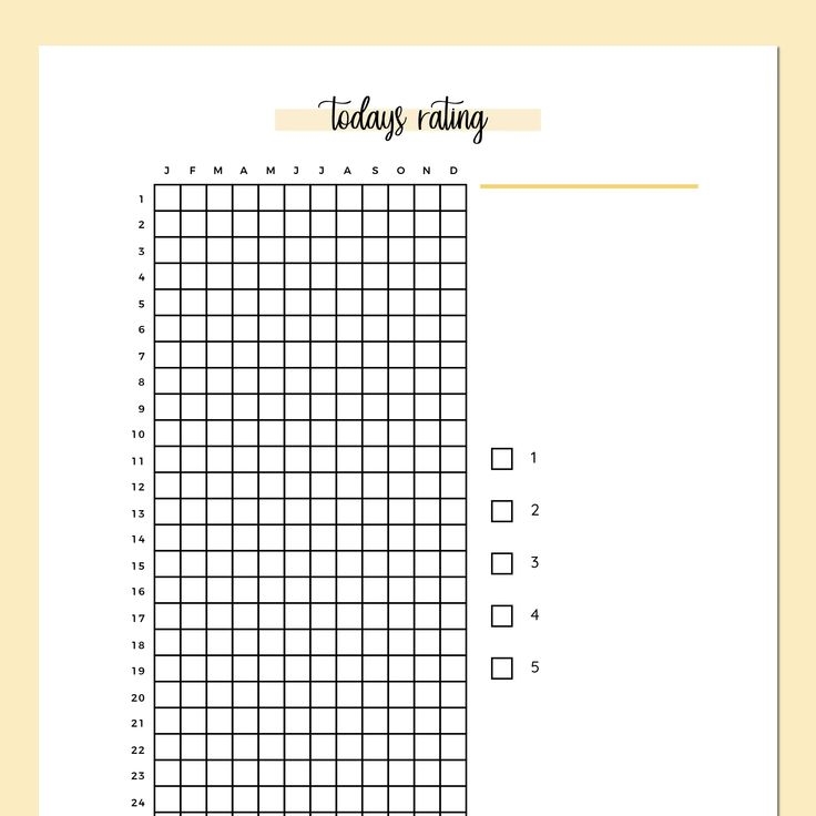 Rate My Day Printable A5 Instant Download Printable Template 