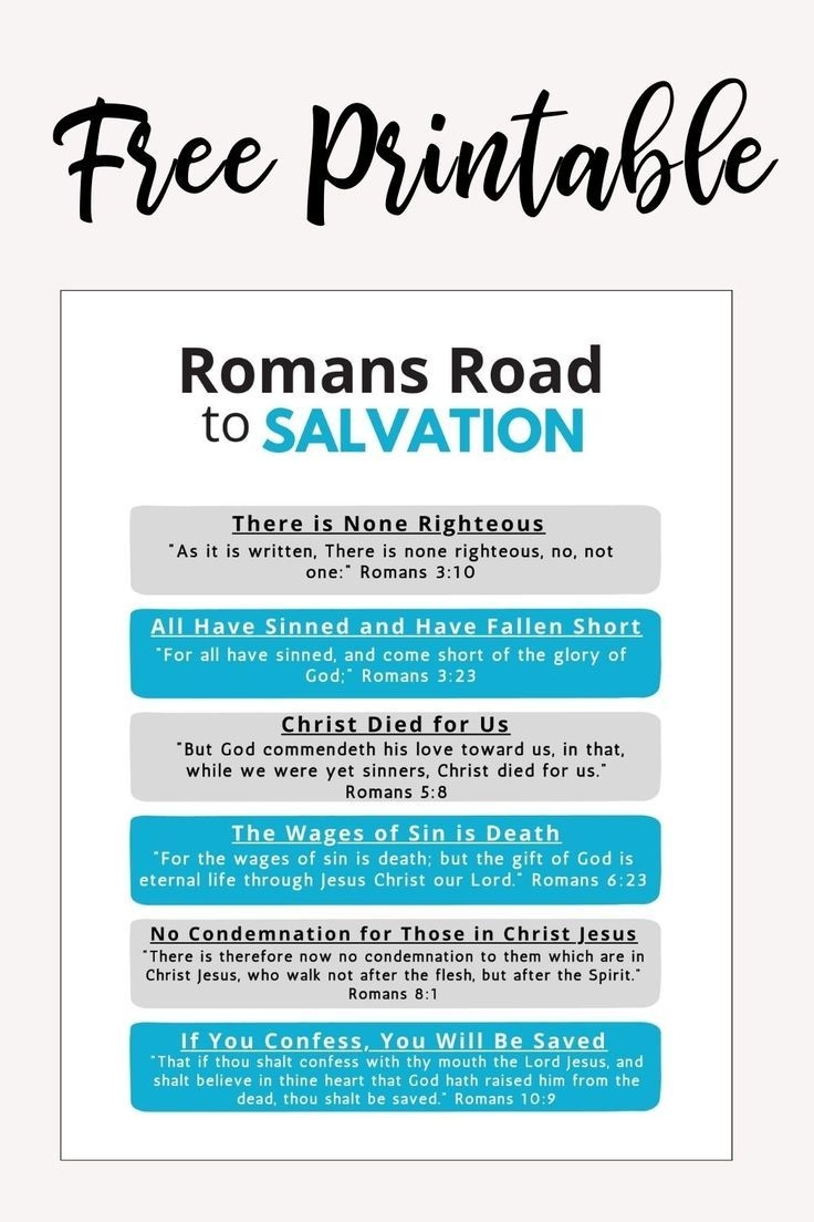 Romans Road To Salvation Explained Plus Free Printable Roman Road To 